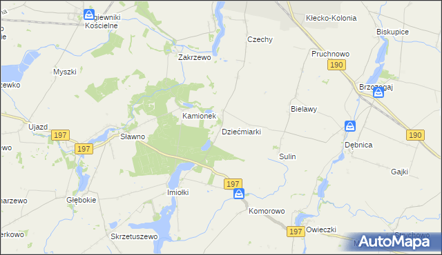 mapa Dziećmiarki, Dziećmiarki na mapie Targeo