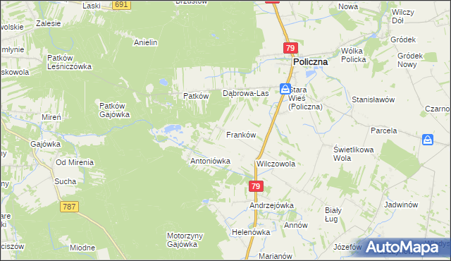 mapa Franków, Franków na mapie Targeo