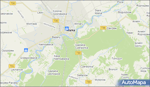 mapa Gajówka Czerwonka, Gajówka Czerwonka na mapie Targeo