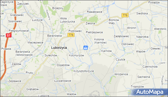 mapa Głęboka gmina Kocmyrzów-Luborzyca, Głęboka gmina Kocmyrzów-Luborzyca na mapie Targeo