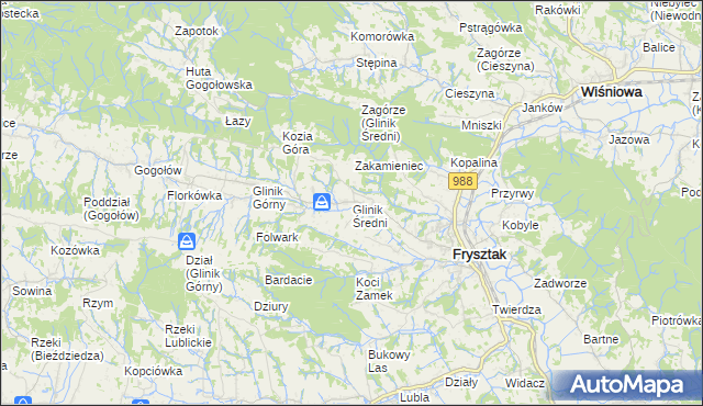 mapa Glinik Średni, Glinik Średni na mapie Targeo