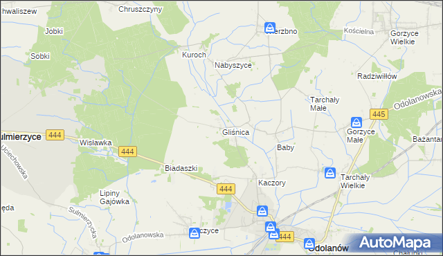 mapa Gliśnica gmina Odolanów, Gliśnica gmina Odolanów na mapie Targeo