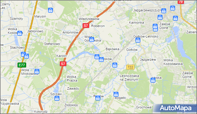 mapa Głosków gmina Piaseczno, Głosków gmina Piaseczno na mapie Targeo