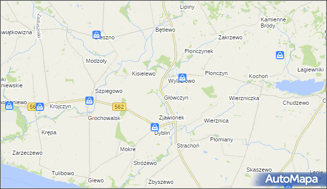 mapa Główczyn gmina Dobrzyń nad Wisłą, Główczyn gmina Dobrzyń nad Wisłą na mapie Targeo