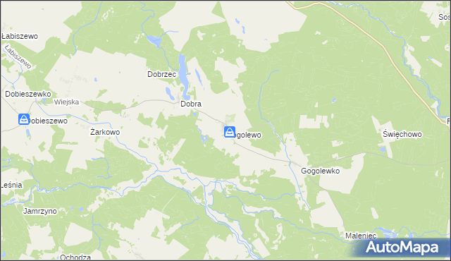 mapa Gogolewo gmina Dębnica Kaszubska, Gogolewo gmina Dębnica Kaszubska na mapie Targeo