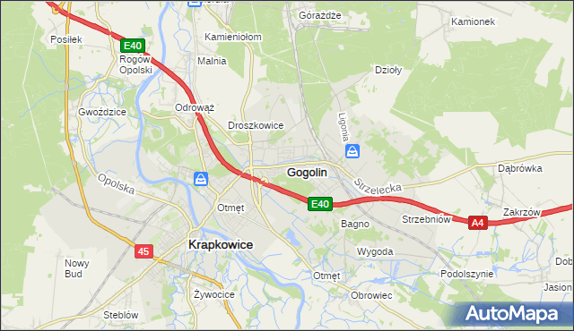 mapa Gogolin powiat krapkowicki, Gogolin powiat krapkowicki na mapie Targeo