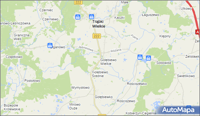 mapa Gołębiewo Wielkie, Gołębiewo Wielkie na mapie Targeo