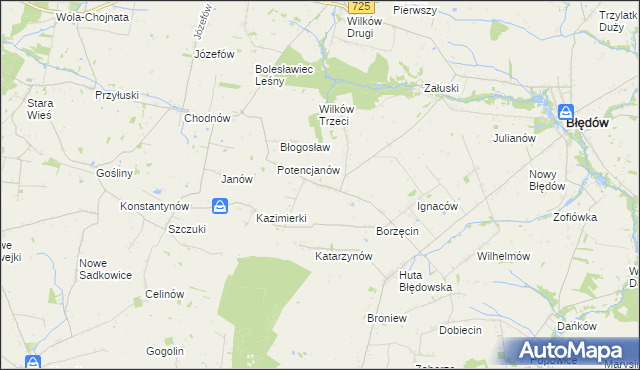mapa Gołosze gmina Błędów, Gołosze gmina Błędów na mapie Targeo