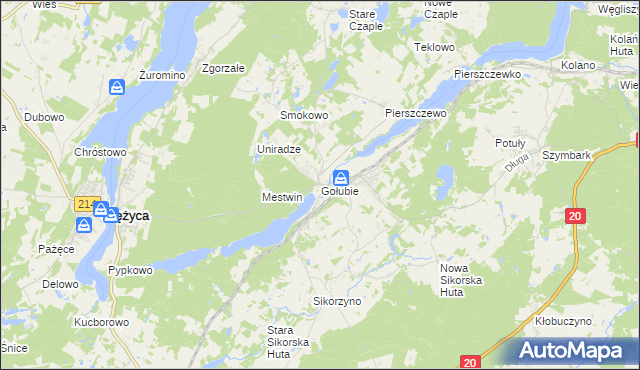 mapa Gołubie, Gołubie na mapie Targeo