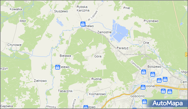 mapa Góra gmina Wejherowo, Góra gmina Wejherowo na mapie Targeo