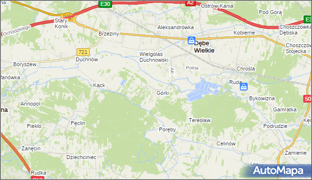 mapa Górki gmina Dębe Wielkie, Górki gmina Dębe Wielkie na mapie Targeo