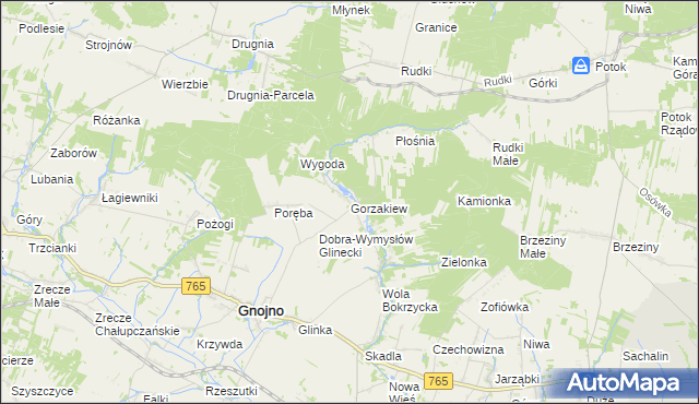 mapa Gorzakiew, Gorzakiew na mapie Targeo