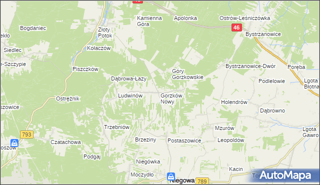 mapa Gorzków Nowy, Gorzków Nowy na mapie Targeo