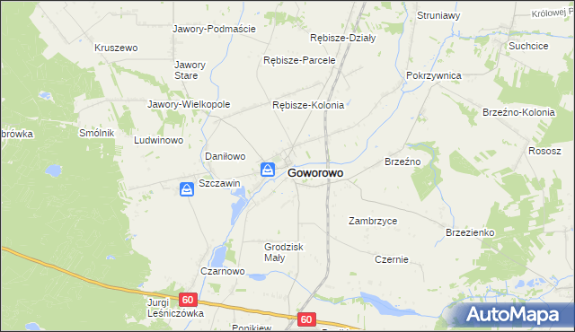 mapa Goworowo powiat ostrołęcki, Goworowo powiat ostrołęcki na mapie Targeo