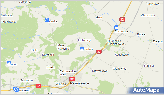 mapa Goździn, Goździn na mapie Targeo