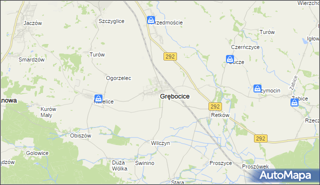 mapa Grębocice, Grębocice na mapie Targeo