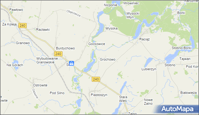 mapa Grochowo gmina Kęsowo, Grochowo gmina Kęsowo na mapie Targeo