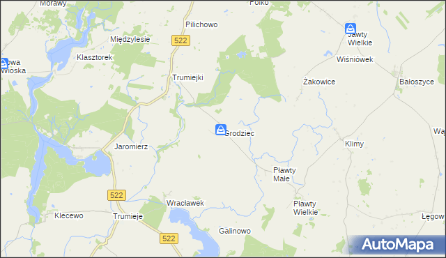 mapa Grodziec gmina Prabuty, Grodziec gmina Prabuty na mapie Targeo