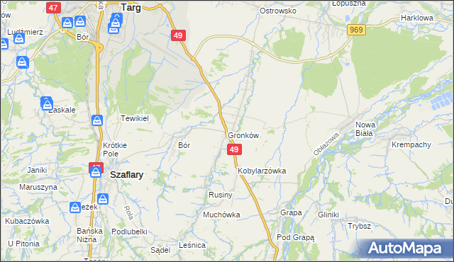 mapa Gronków, Gronków na mapie Targeo