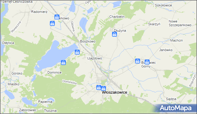 mapa Grotniki gmina Włoszakowice, Grotniki gmina Włoszakowice na mapie Targeo