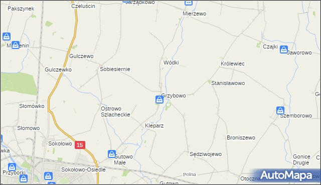 mapa Grzybowo gmina Września, Grzybowo gmina Września na mapie Targeo