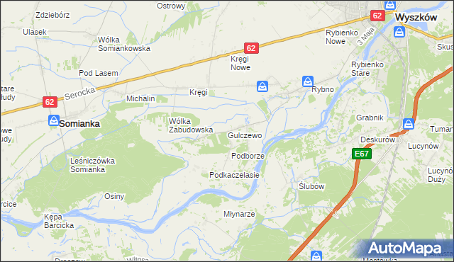 mapa Gulczewo gmina Wyszków, Gulczewo gmina Wyszków na mapie Targeo