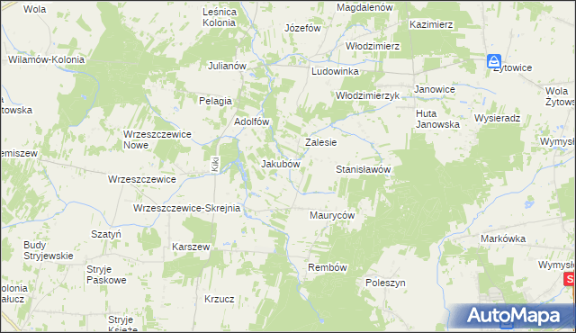 mapa Hipolitów gmina Wodzierady, Hipolitów gmina Wodzierady na mapie Targeo