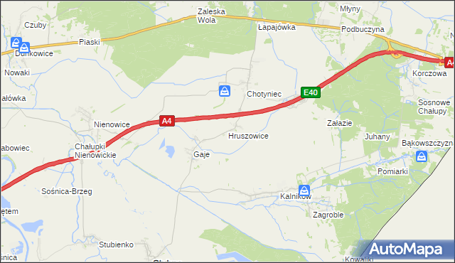 mapa Hruszowice gmina Stubno, Hruszowice gmina Stubno na mapie Targeo