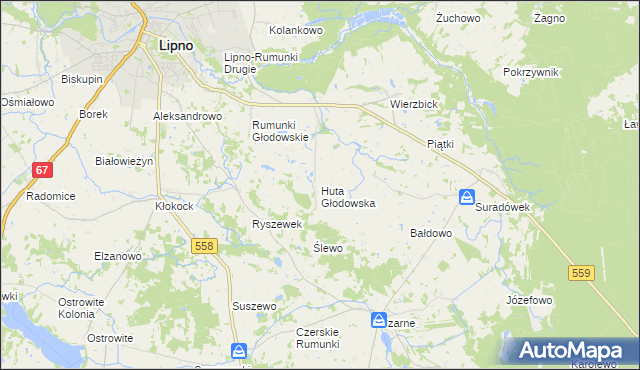 mapa Huta Głodowska, Huta Głodowska na mapie Targeo