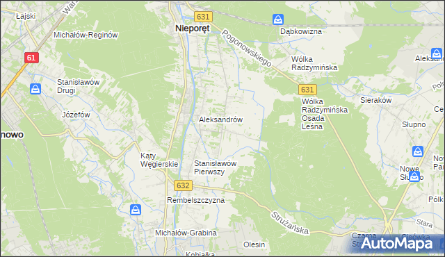 mapa Izabelin gmina Nieporęt, Izabelin gmina Nieporęt na mapie Targeo