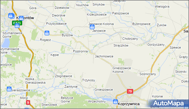 mapa Jachimowice, Jachimowice na mapie Targeo