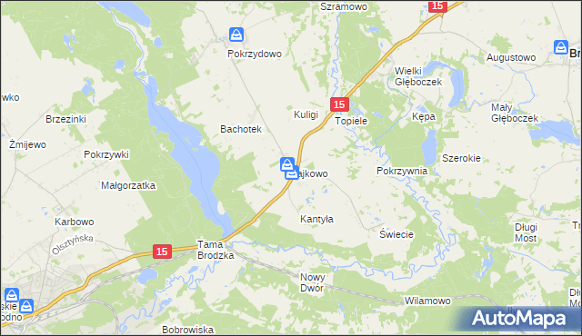 mapa Jajkowo, Jajkowo na mapie Targeo