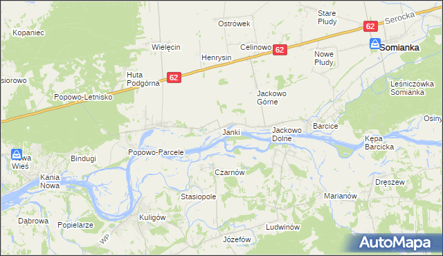 mapa Janki gmina Somianka, Janki gmina Somianka na mapie Targeo