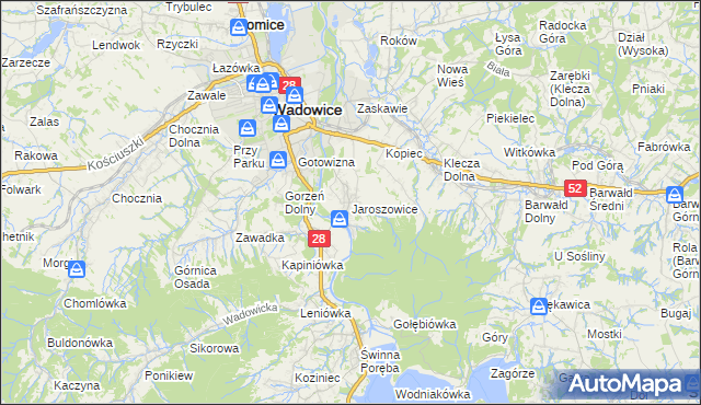 mapa Jaroszowice, Jaroszowice na mapie Targeo