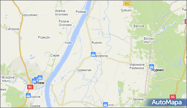 mapa Jarzębina, Jarzębina na mapie Targeo