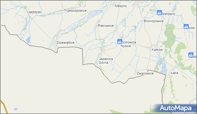 mapa Jasienica Górna, Jasienica Górna na mapie Targeo