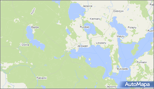 mapa Jerzwałd, Jerzwałd na mapie Targeo