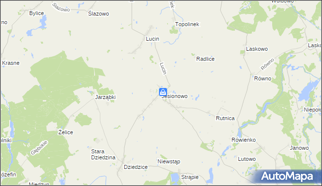 mapa Jesionowo gmina Przelewice, Jesionowo gmina Przelewice na mapie Targeo