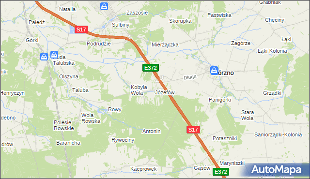 mapa Józefów gmina Górzno, Józefów gmina Górzno na mapie Targeo