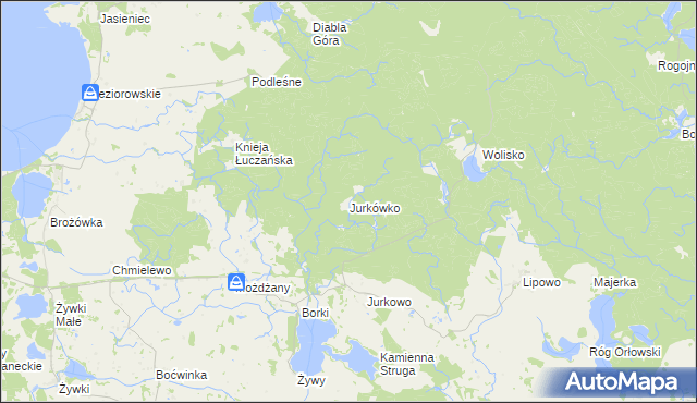 mapa Jurkówko, Jurkówko na mapie Targeo