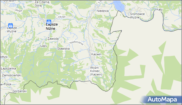 mapa Kacwin, Kacwin na mapie Targeo