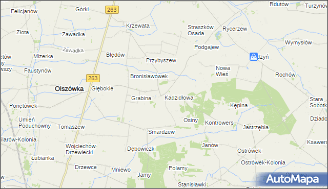 mapa Kadzidłowa, Kadzidłowa na mapie Targeo