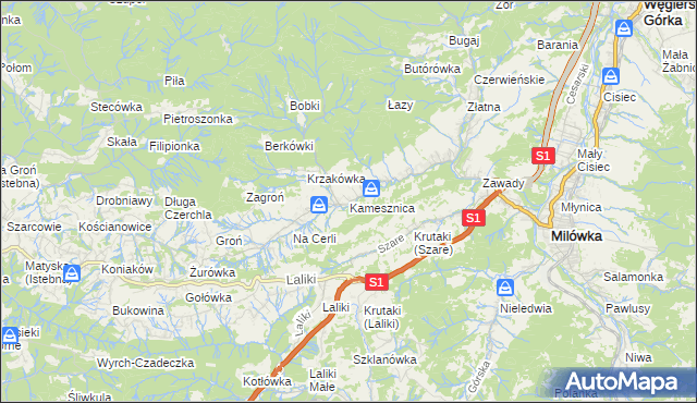 mapa Kamesznica, Kamesznica na mapie Targeo