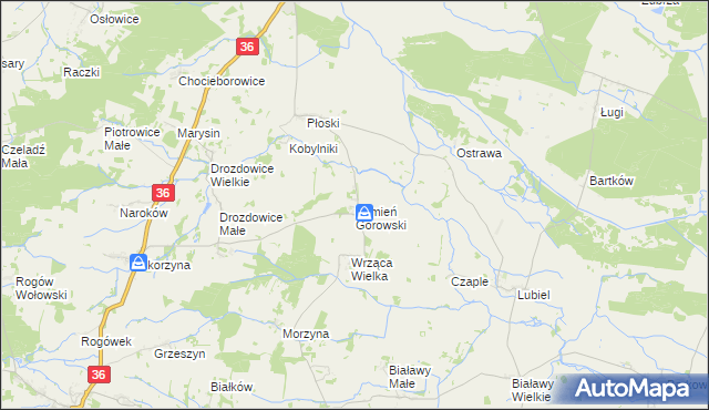 mapa Kamień Górowski, Kamień Górowski na mapie Targeo