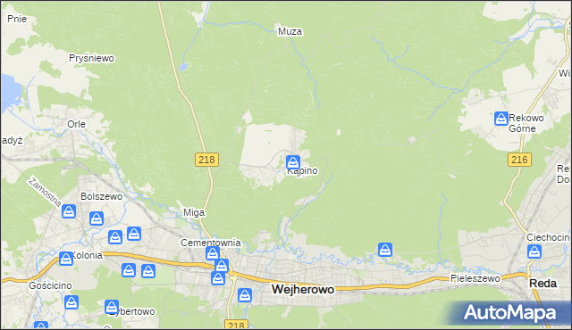 mapa Kąpino, Kąpino na mapie Targeo