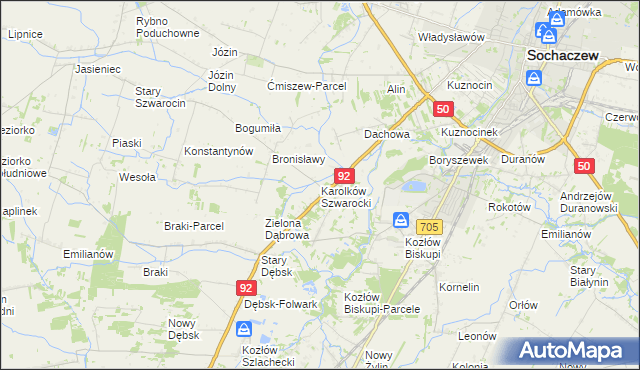 mapa Karolków Szwarocki, Karolków Szwarocki na mapie Targeo