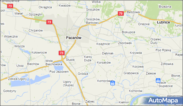 mapa Karsy Małe, Karsy Małe na mapie Targeo