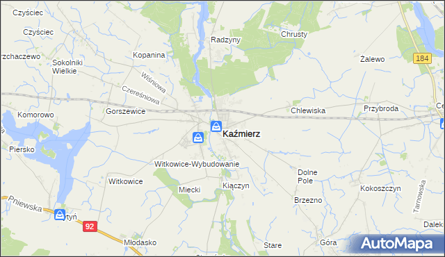 mapa Kaźmierz, Kaźmierz na mapie Targeo