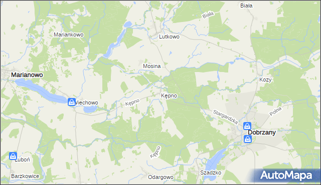 mapa Kępno gmina Dobrzany, Kępno gmina Dobrzany na mapie Targeo