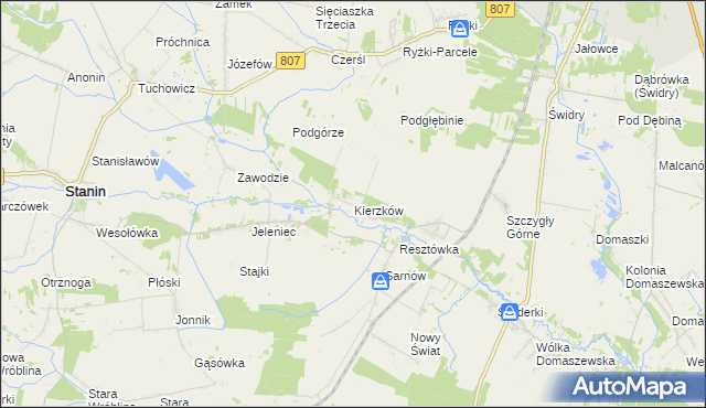 mapa Kierzków gmina Stanin, Kierzków gmina Stanin na mapie Targeo